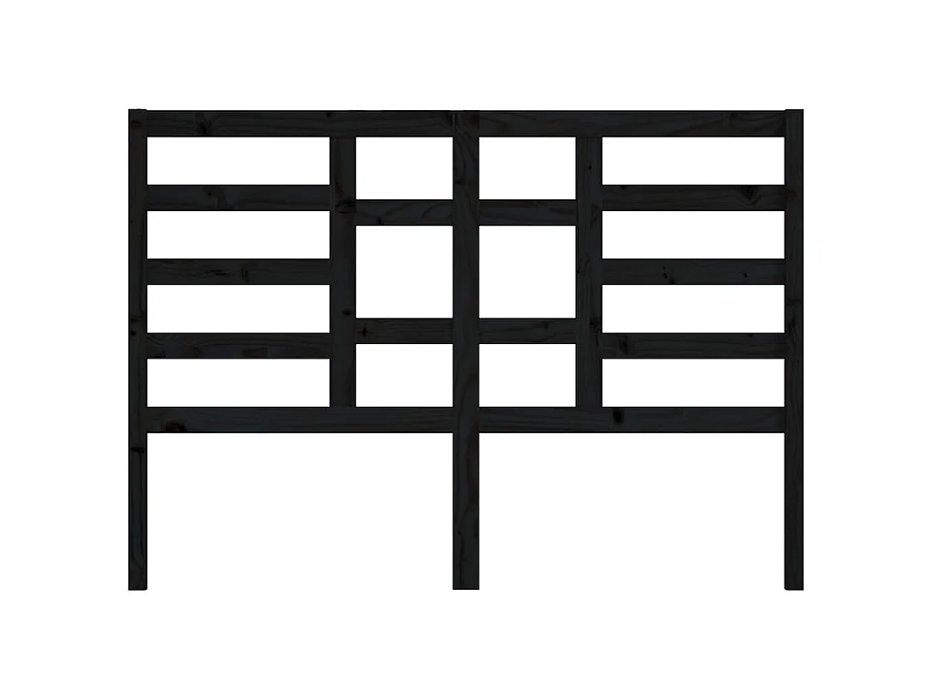 Tête de lit Noir 166x4x104 cm Bois massif de pin