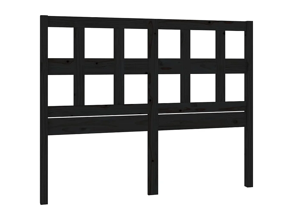 Kopfteil Schwarz 205,5x4x100 cm Massivholz Kiefer