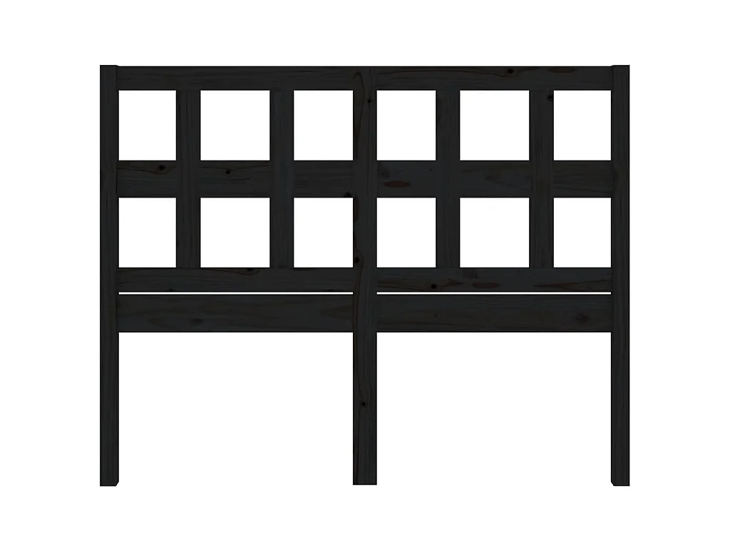 Kopfteil Schwarz 205,5x4x100 cm Massivholz Kiefer
