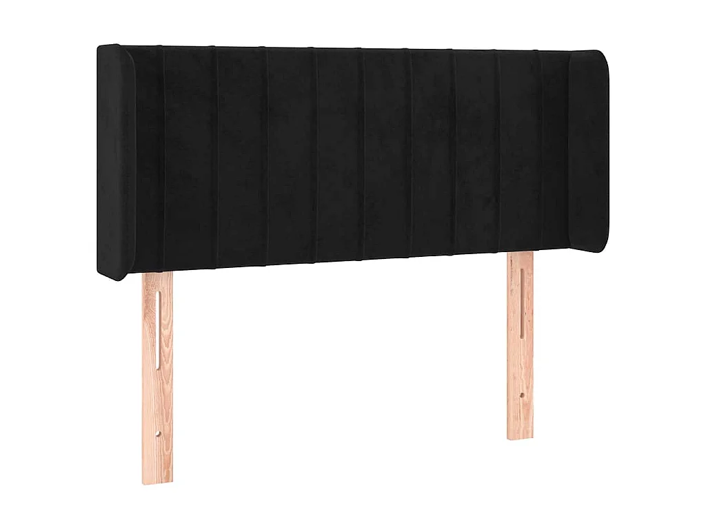 Testiera ad Orecchio Nera 93x16x78/88 cm in Velluto