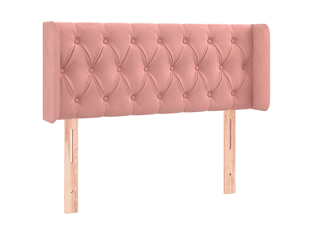 Tête de lit avec oreilles Rose 93x16x78/88 cm Velours