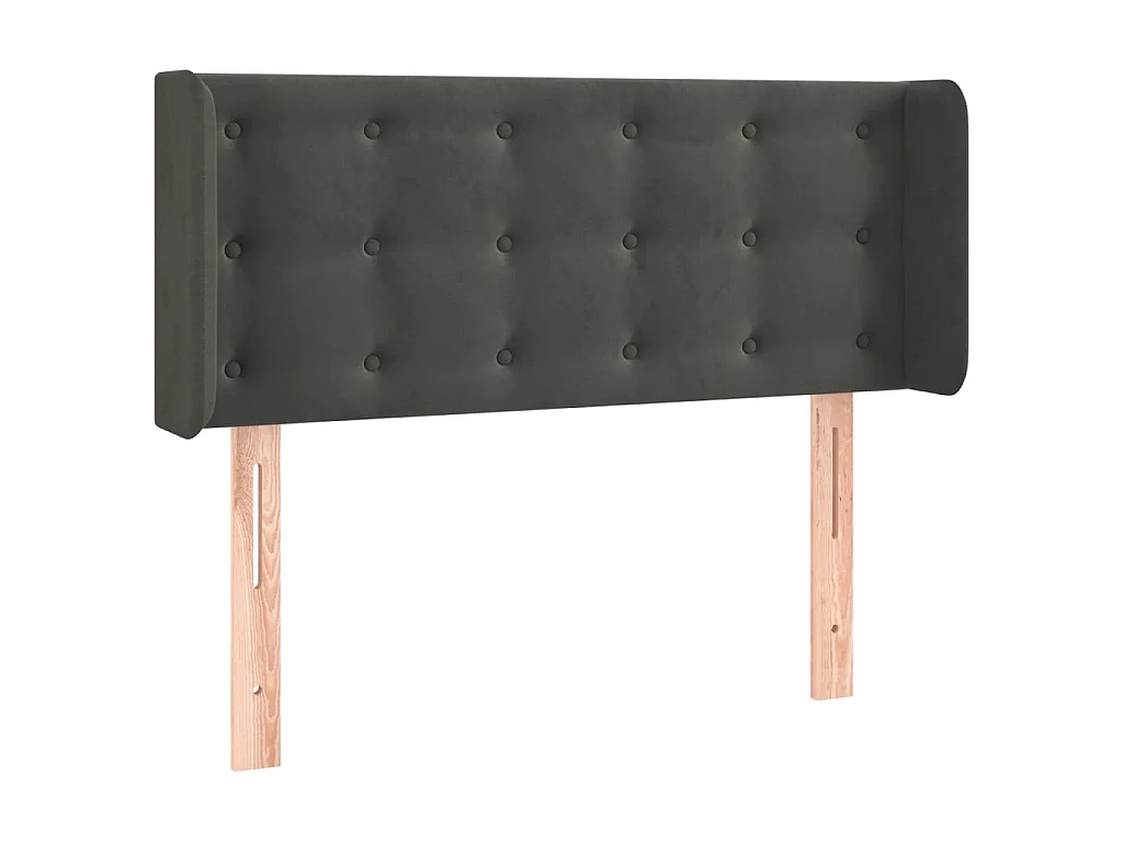 Kopfteil mit Ohren Dunkelgrau 93x16x78/88 cm Samt