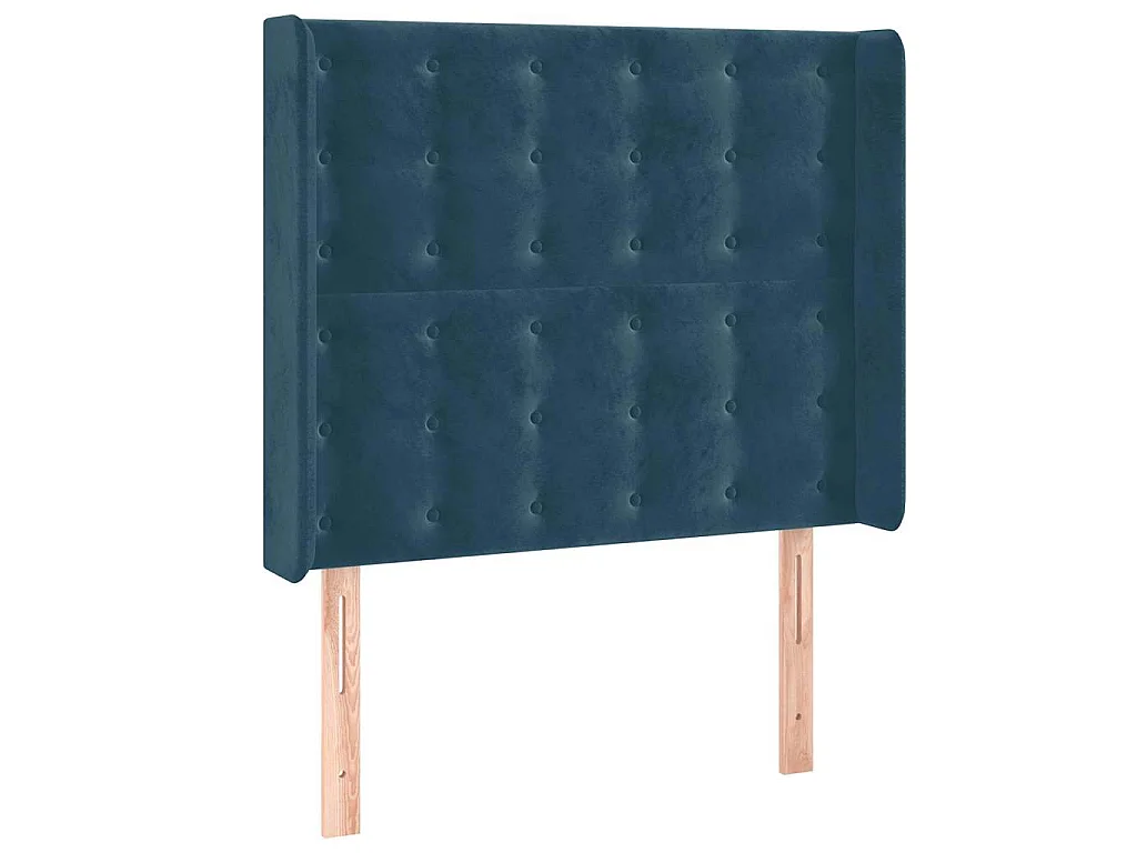 Tête de lit à LED Bleu foncé 93x16x118/128 cm Velours