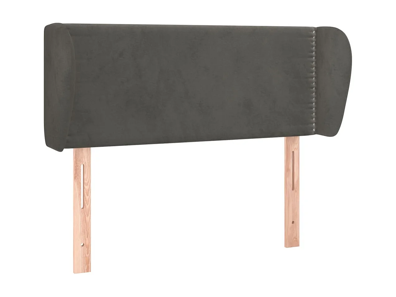 Testiera ad Orecchio Grigio Scuro 93x23x78/88 cm in Velluto