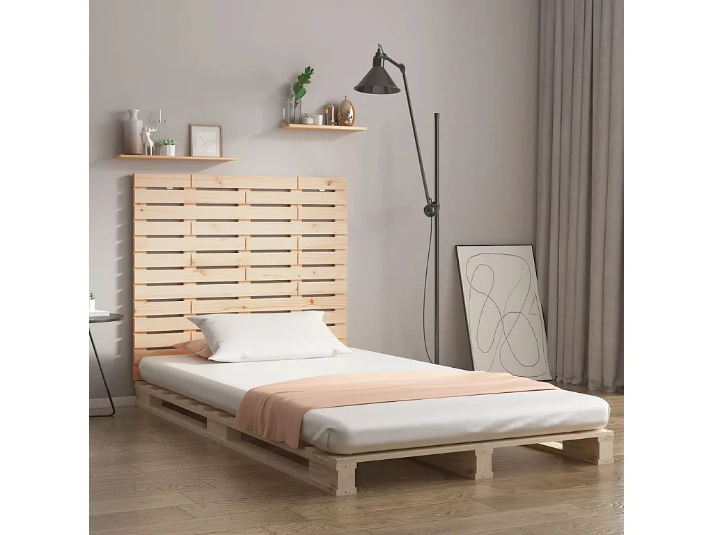 Zagłówek ścienny z litego drewna sosnowego 141x3x91,5 cm - Klasyczny i elegancki design