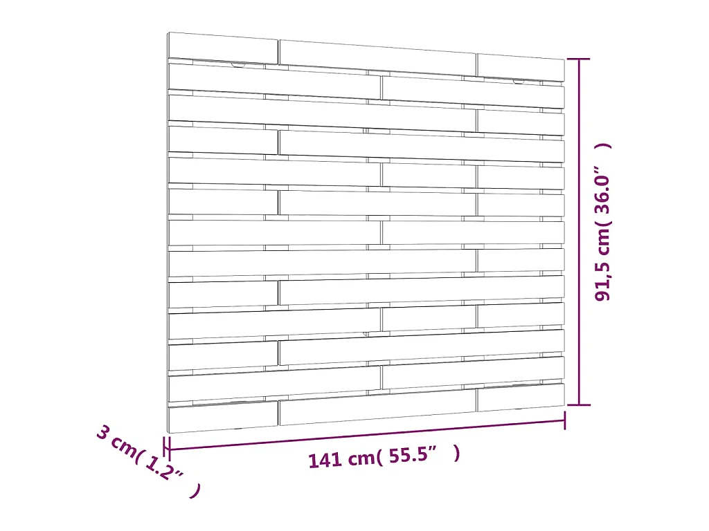 Zagłówek ścienny z litego drewna sosnowego 141x3x91,5 cm - Klasyczny i elegancki design