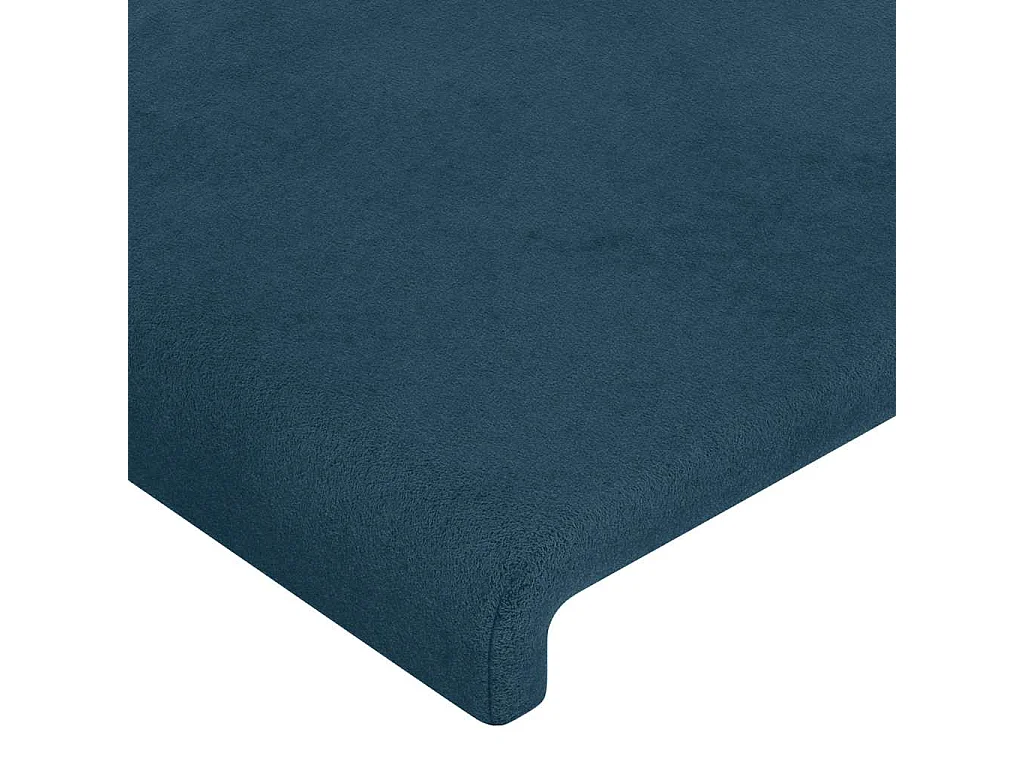 Hoofdbord met randen 163x23x118/128 cm fluweel donkerblauw