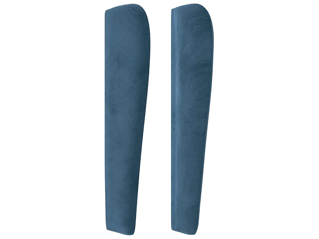 Tête de lit avec oreilles Bleu foncé 163x23x118/128 cm Velours