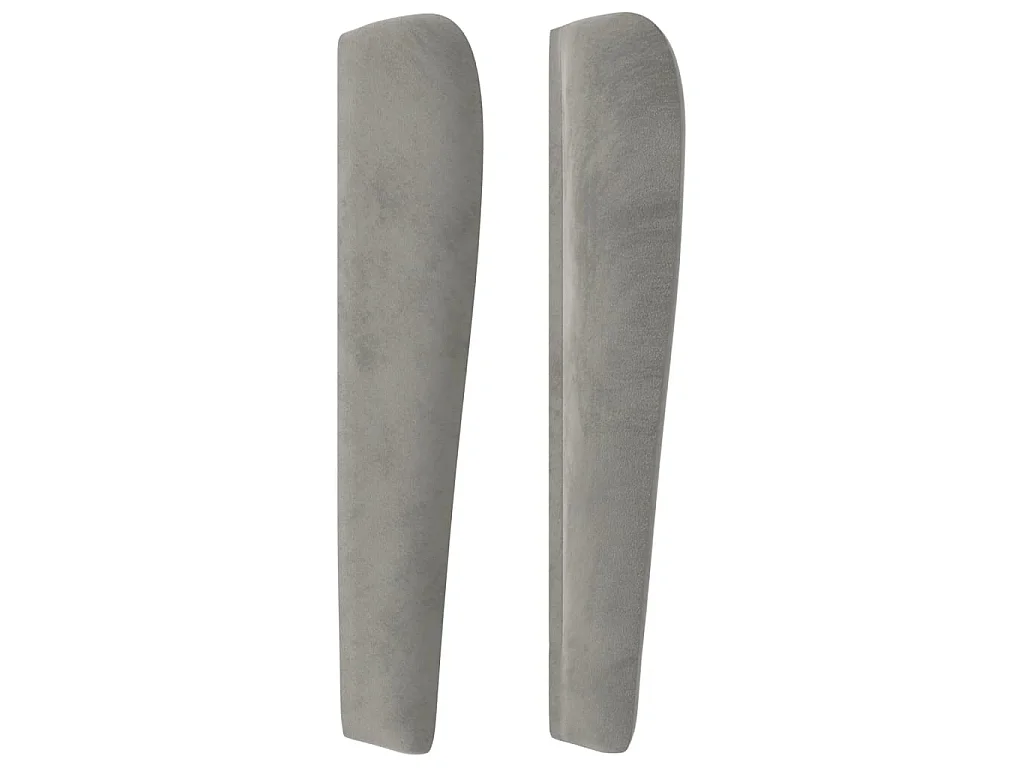 Tête de lit avec oreilles Gris clair 163x23x118/128 cm Velours
