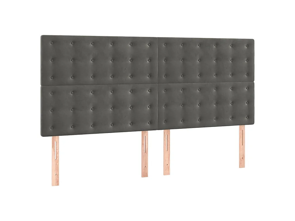 Tête de lit Gris foncé 180 x 5 x 118/128 cm Velours
