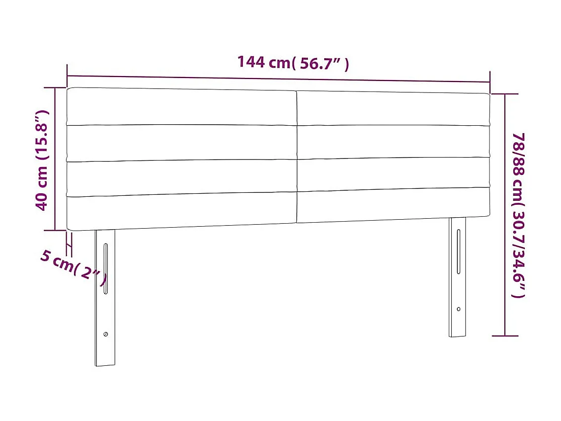 Têtes de lit 2 pcs Gris clair 72x5x78/88 cm Velours