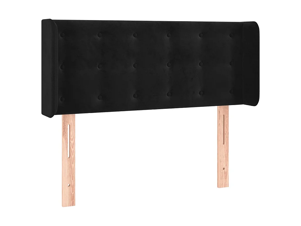 Hoofdbord met randen 93x16x78/88 cm fluweel zwart