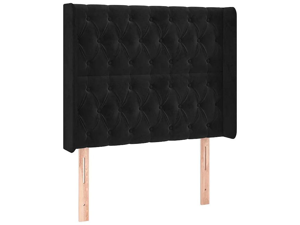 Tête de lit à LED Noir 93x16x118/128 cm Velours