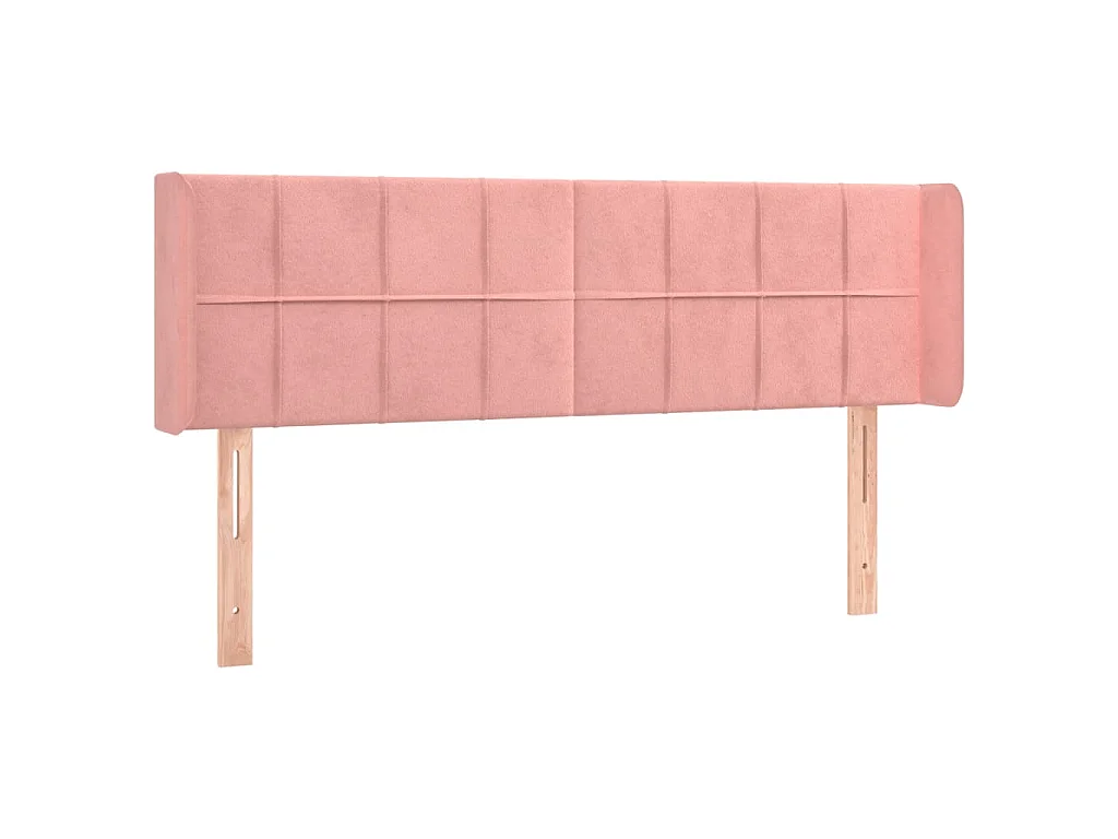 Tête de lit avec oreilles Rose 147x16x78/88 cm Velours