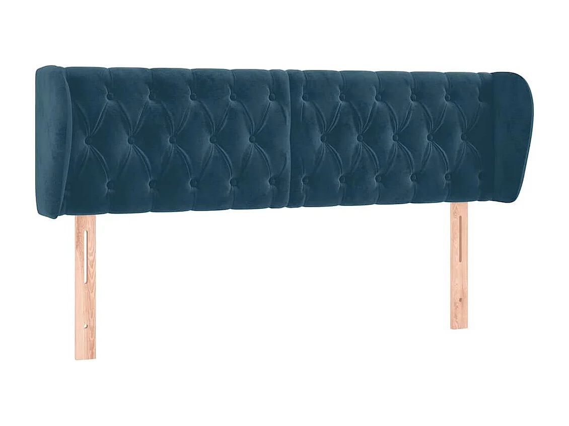 Cabecero de terciopelo azul oscuro 163x23x78/88 cm