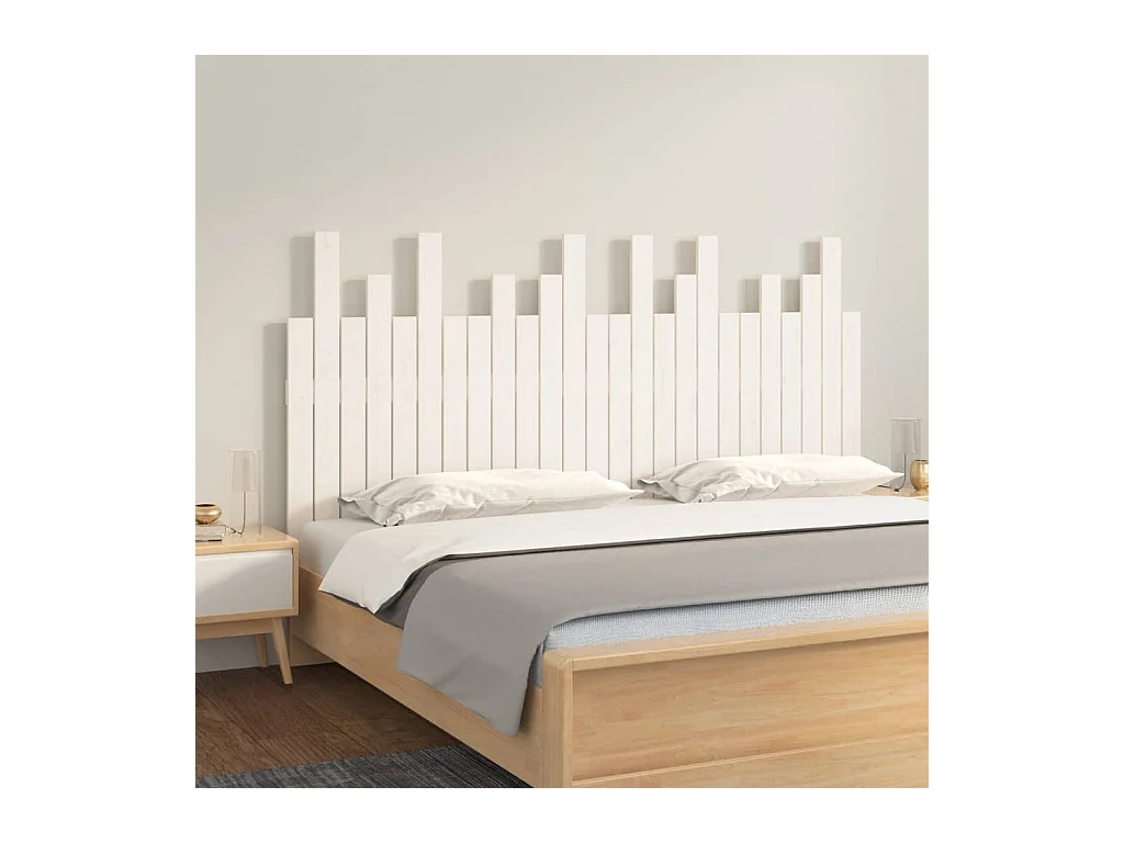 Tête de lit murale Blanc 159,5x3x80 cm Bois massif de pin