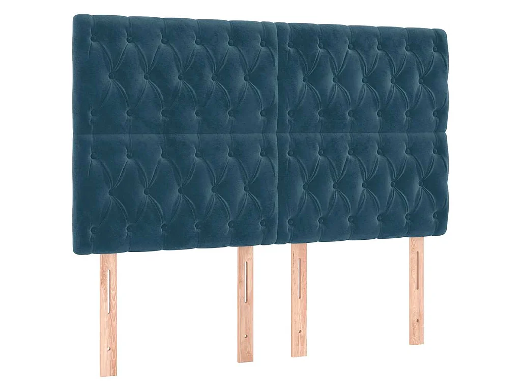 Tête de lit Bleu foncé 144 x 7 x 118/128 cm Velours
