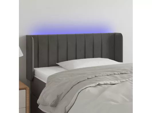 Kauf Unique LED Kopfteil Dunkelgrau 103x16x78/88 cm Samt