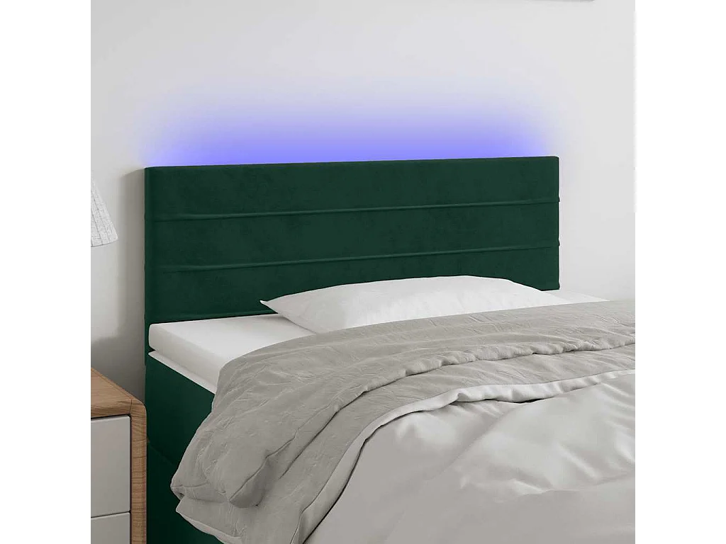 Testiera a LED Verde Scuro 80x5x78/88 cm in Velluto