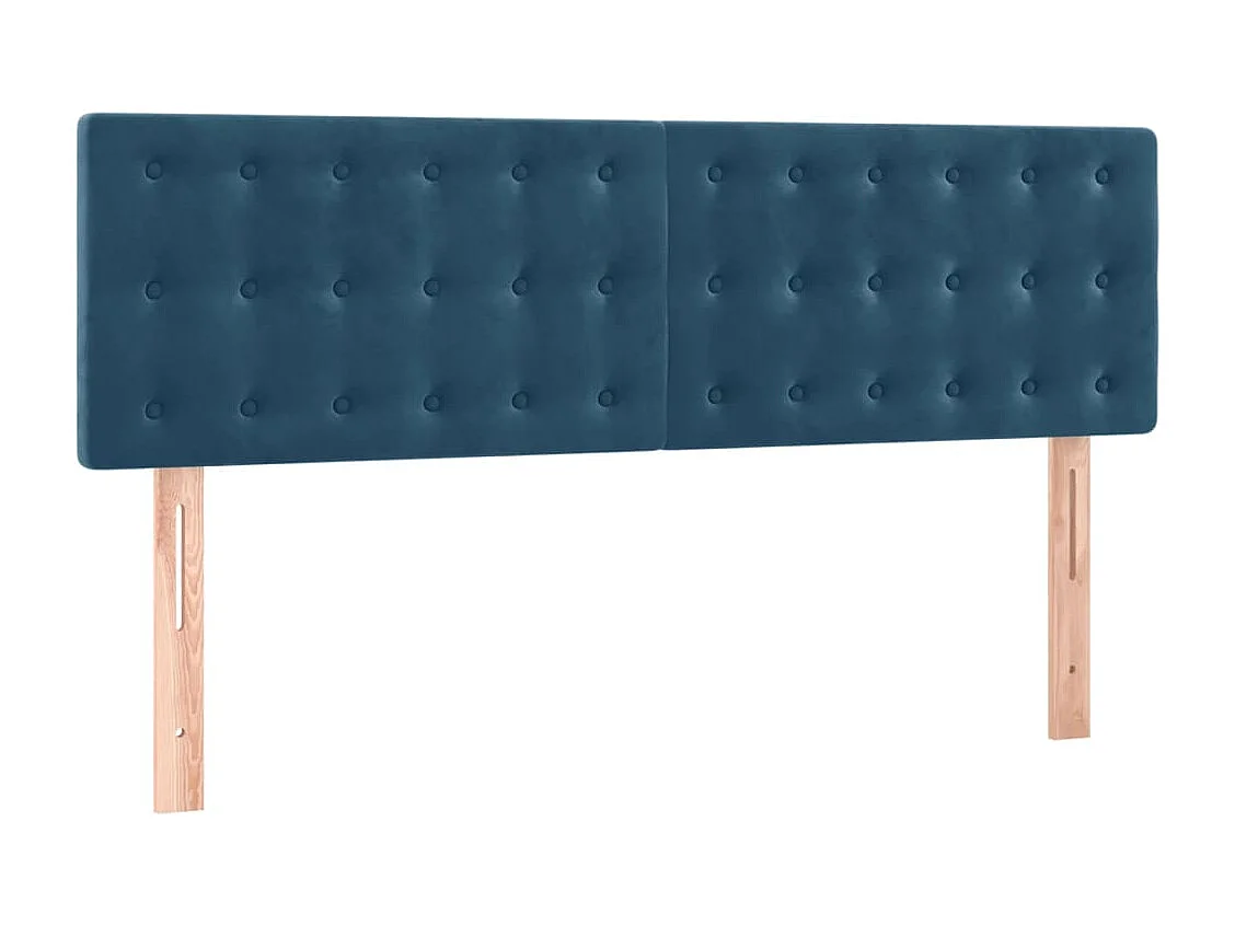 Têtes de lit 2 pcs Bleu foncé 72x5x78/88 cm Velours