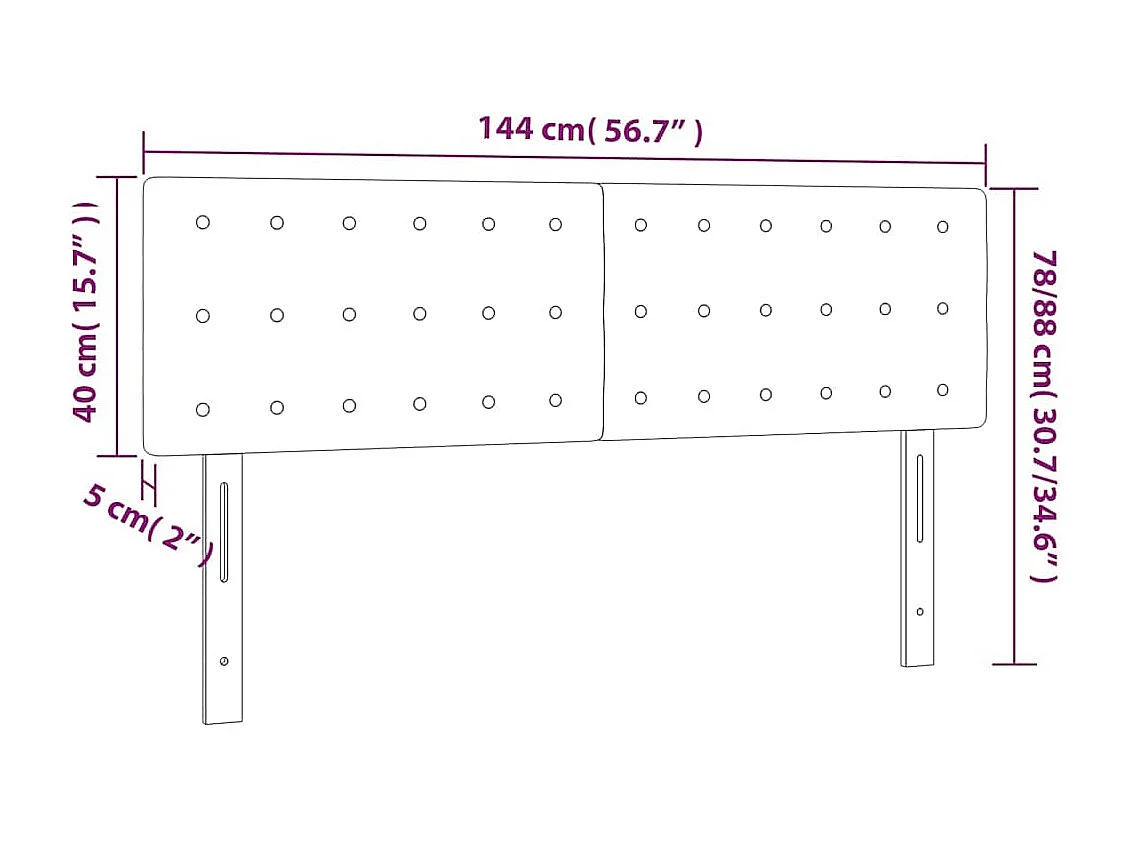 Cabeceira de cama 2 pcs veludo 72x5x78/88 cm azul-escuro