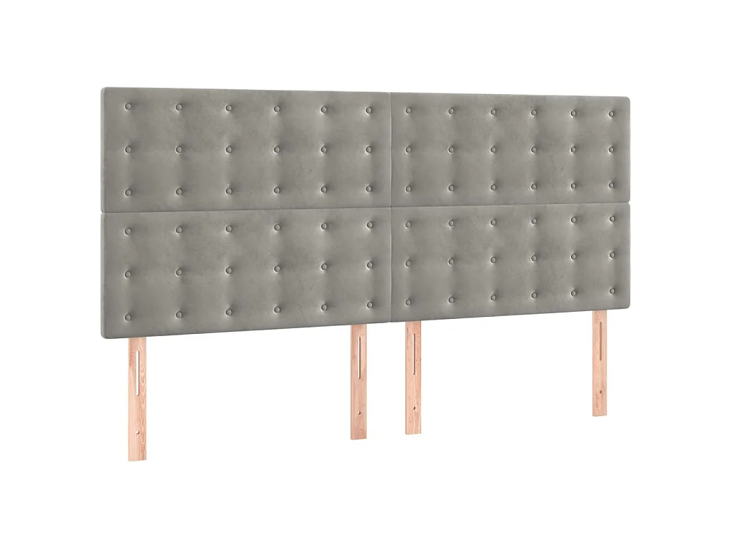 Hoofdbord lichtgrijs 180x5x118/128 cm fluweel
