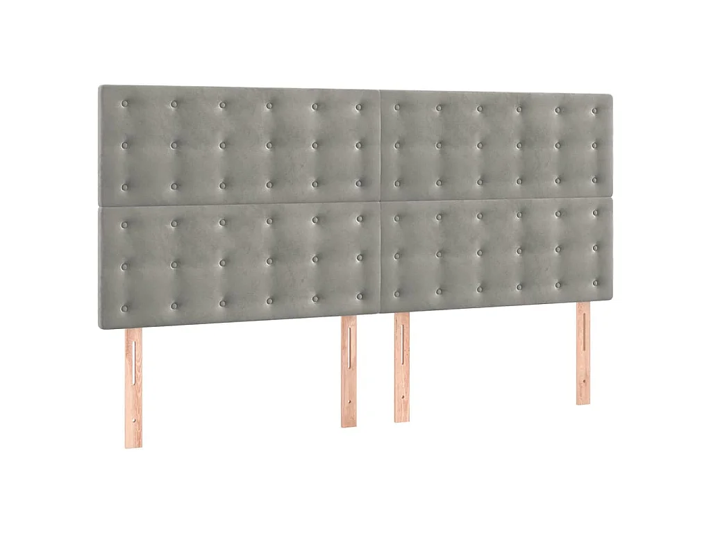 Kopfteil Hellgrau 180x5x118/128 cm Samt