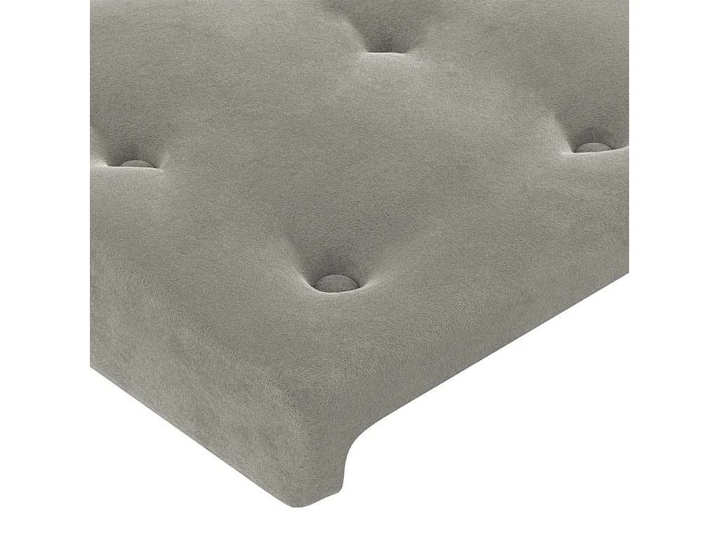Kopfteil Hellgrau 180x5x118/128 cm Samt