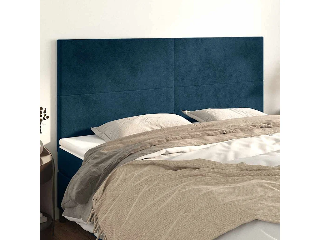 Tête de lit Bleu foncé 160 x 5 x 118/128 cm Velours