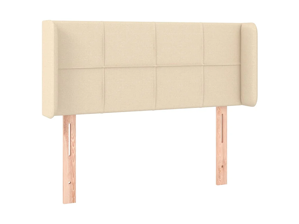 Hoofdbord met randen 93x16x78/88 cm stof crèmekleurig