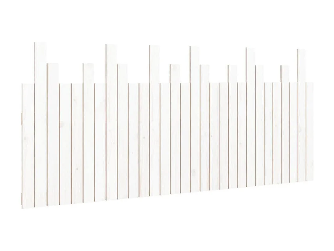 Wand-Kopfteil Weiß 185x3x80 cm Massivholz Kiefer