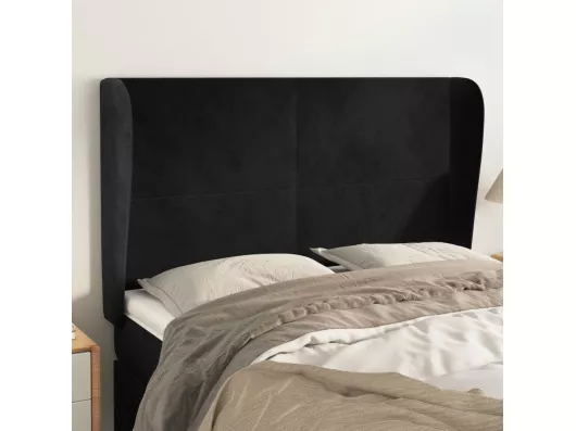 Kauf Unique Kopfteil mit Ohren Schwarz 147x23x118/128 cm Samt