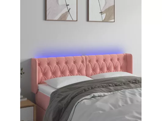 Kauf Unique LED Kopfteil Rosa 163x16x78/88 cm Samt