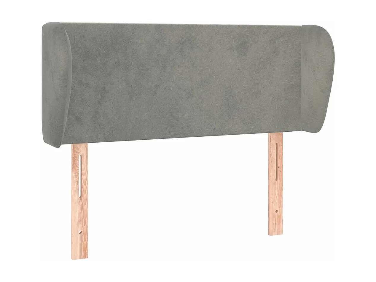 Hoofdbord met randen 93x23x78/88 cm fluweel lichtgrijs