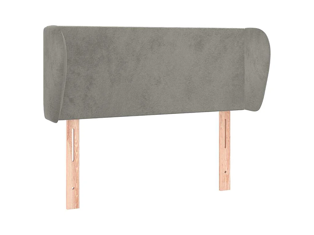 Testiera ad Orecchio Grigio Chiaro 93x23x78/88 cm in Velluto