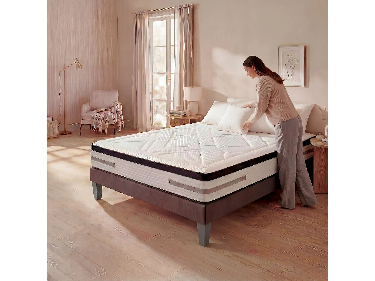 BELLECOUR LITERIE | Matelas BELLEVUE 140x190 cm | Ressorts ensachés