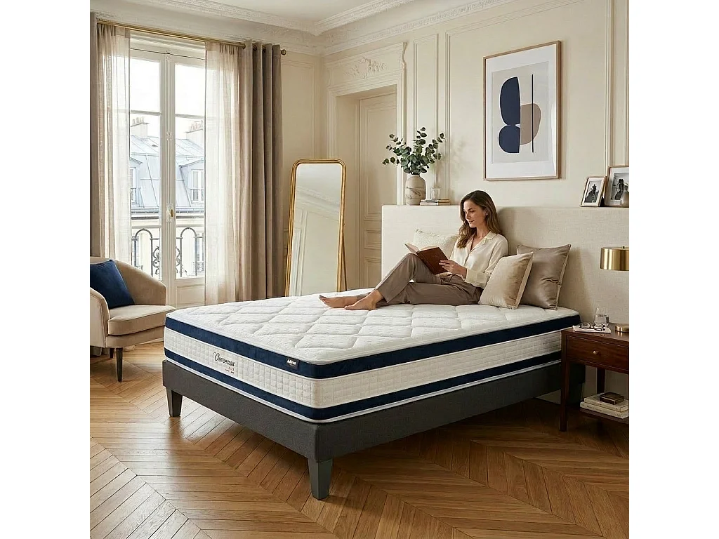 BELLECOUR LITERIE | Matelas CHENONCEAU 140x190 cm | Mousse avec mémoire de forme