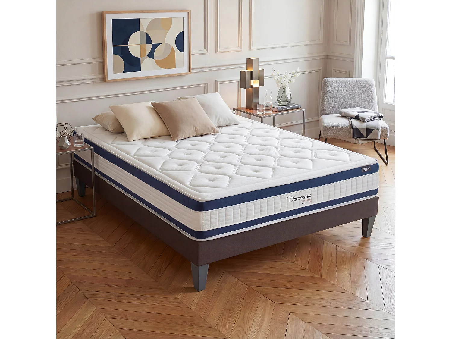 BELLECOUR LITERIE | Matelas CHENONCEAU 140x190 cm | Mousse avec mémoire de forme