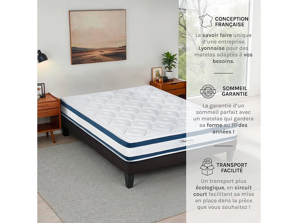 Matelas Mousse Chenonceau 140x190 cm Accueil Mémoire de forme