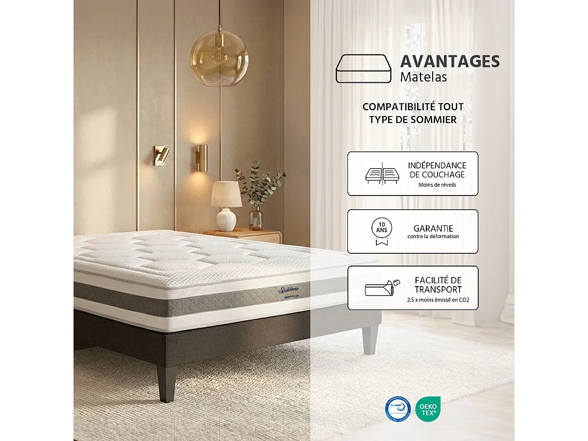 Matelas Mousse Sublime 180x200 cm Accueil Mémoire de forme
