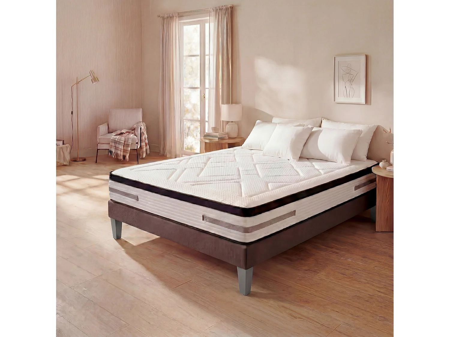 BELLECOUR LITERIE | Matelas BELLEVUE 90x200 cm | Ressorts ensachés