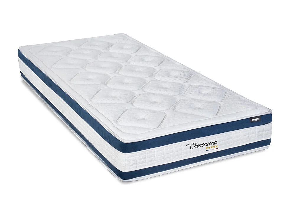 BELLECOUR LITERIE | Pack Prêt à dormir CHENONCEAU 90x190 cm | Matelas Mémoire de forme + Sommier + Accessoires