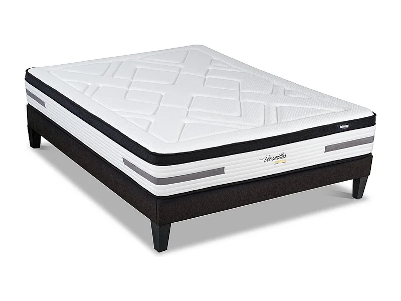 BELLECOUR LITERIE | Ensemble VERSAILLES 180x200 cm | Matelas Ressorts ensachés + Sommier Bois