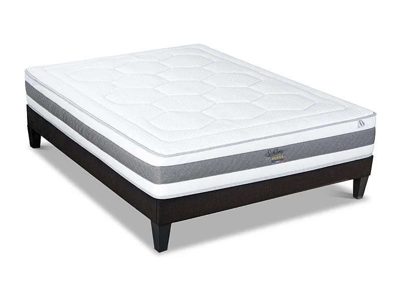 HYPSOM | Ensemble SUBLIME 140x190 cm | Matelas Mémoire de forme + Sommier Bois