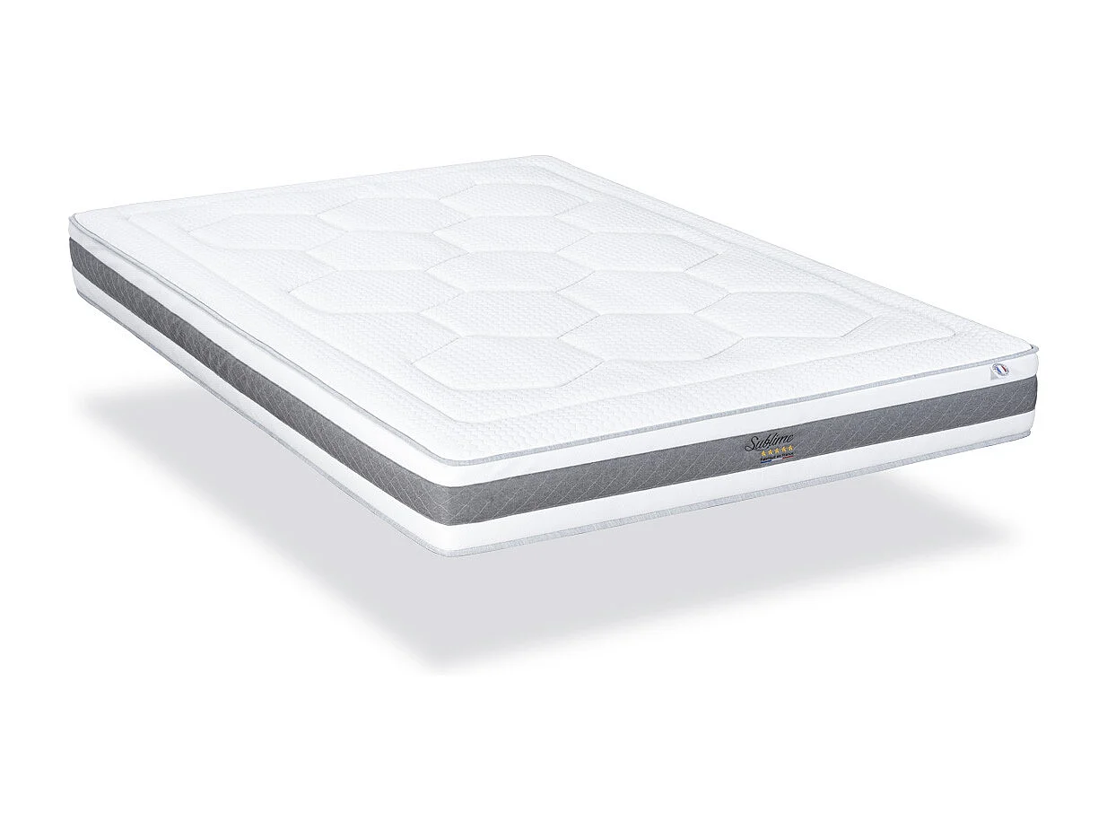 HYPSOM | Ensemble SUBLIME 90x190 cm | Matelas Mémoire de forme + Sommier Bois