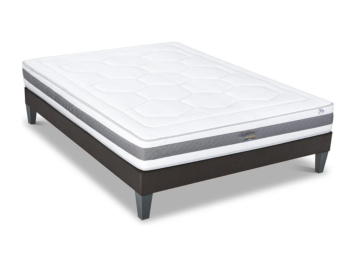 HYPSOM | Ensemble SUBLIME 90x190 cm | Matelas Mémoire de forme + Sommier Bois