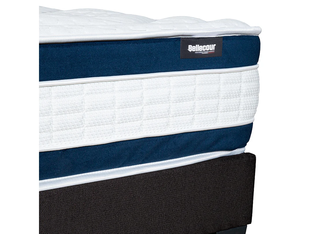 BELLECOUR LITERIE | Pack Prêt à dormir CHENONCEAU 140x190 cm | Matelas Mémoire de forme + Sommier + Accessoires