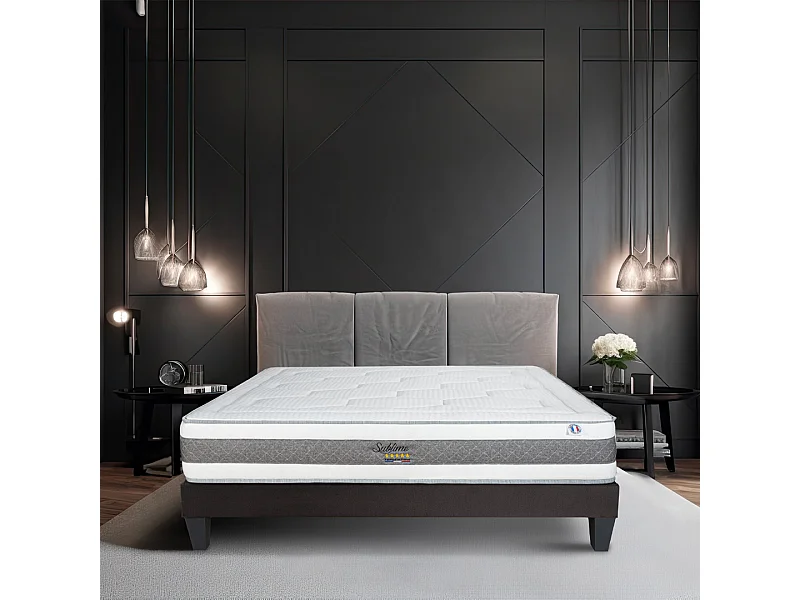 HYPSOM | Ensemble SUBLIME 160x200 cm | Matelas Mémoire de forme + Sommier Bois