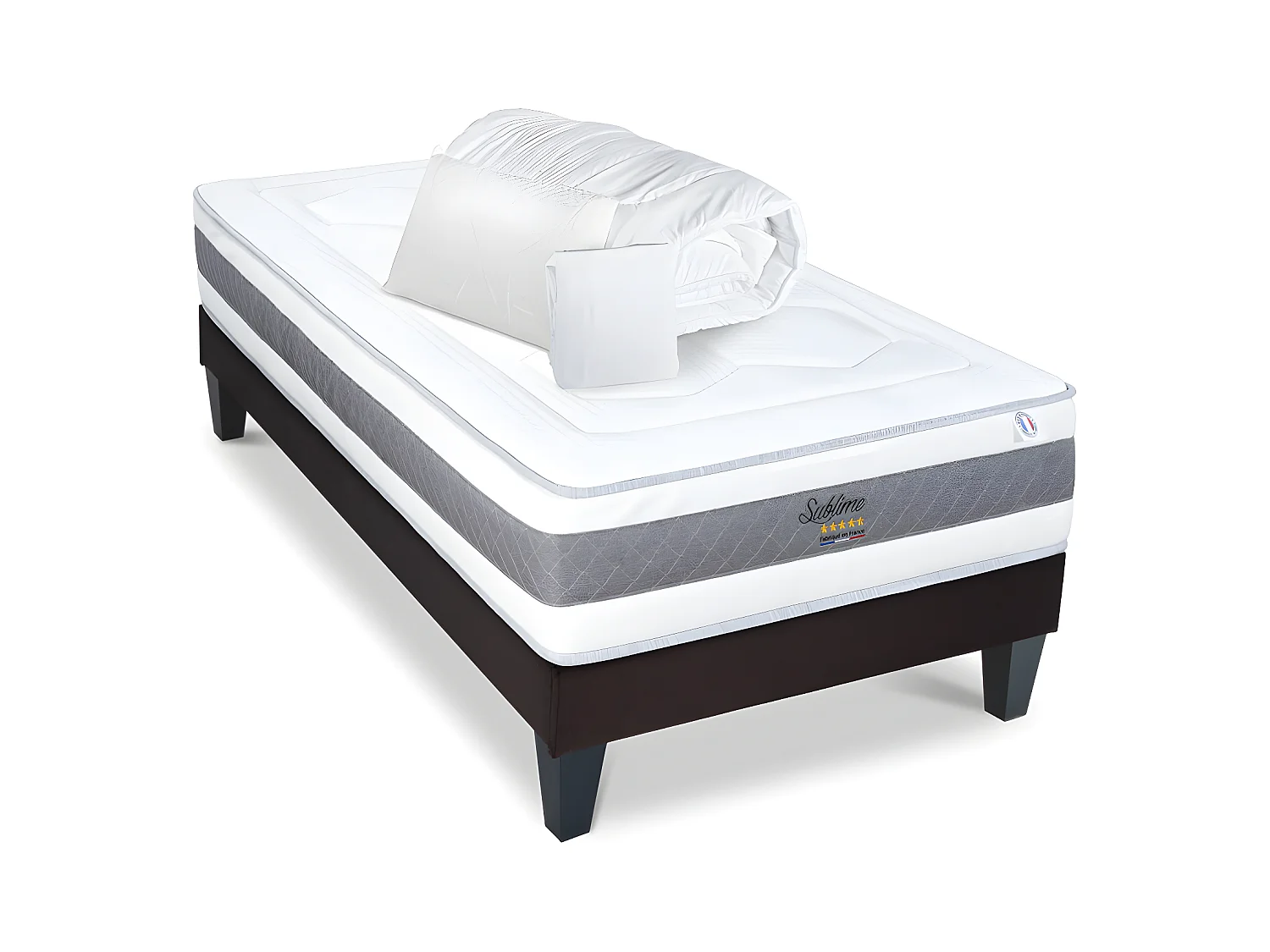 HYPSOM | Pack Prêt à dormir SUBLIME 90x200 cm | Matelas Mémoire de forme + Sommier + Accessoires