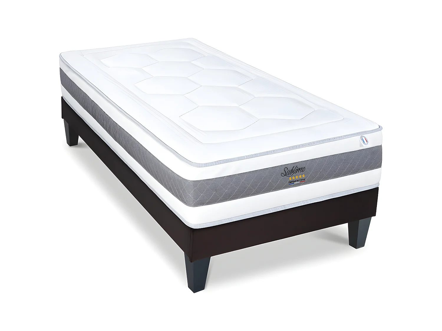 HYPSOM | Ensemble SUBLIME 90x200 cm | Matelas Mémoire de forme + Sommier Bois